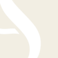 Minimalist logo design in white on beige background. Abstract curved shapes forming a stylized letter 'S' and 'A' or arrowhead pointing upward.